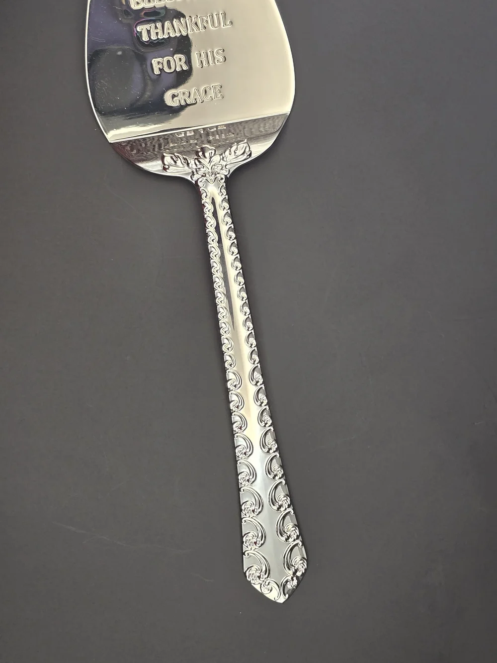 Mary & Martha Grace & Gratitude Silver Pie Cake Dessert Server Thanksgiving